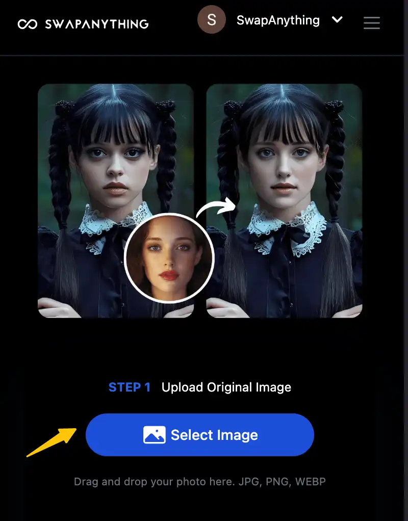 Step two upload face swap photo on iPhone
